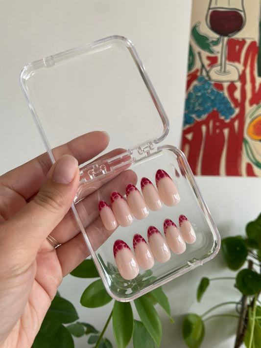 Press-on nails French blooming
