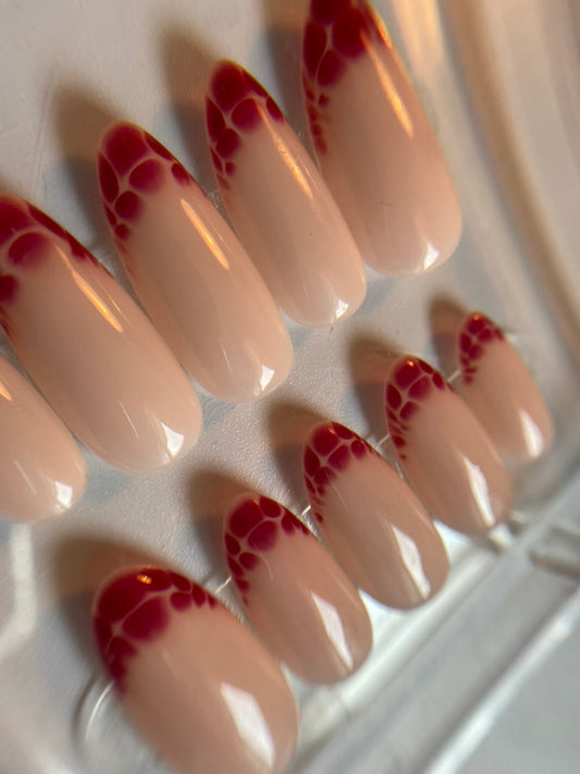 Press-on nails French blooming